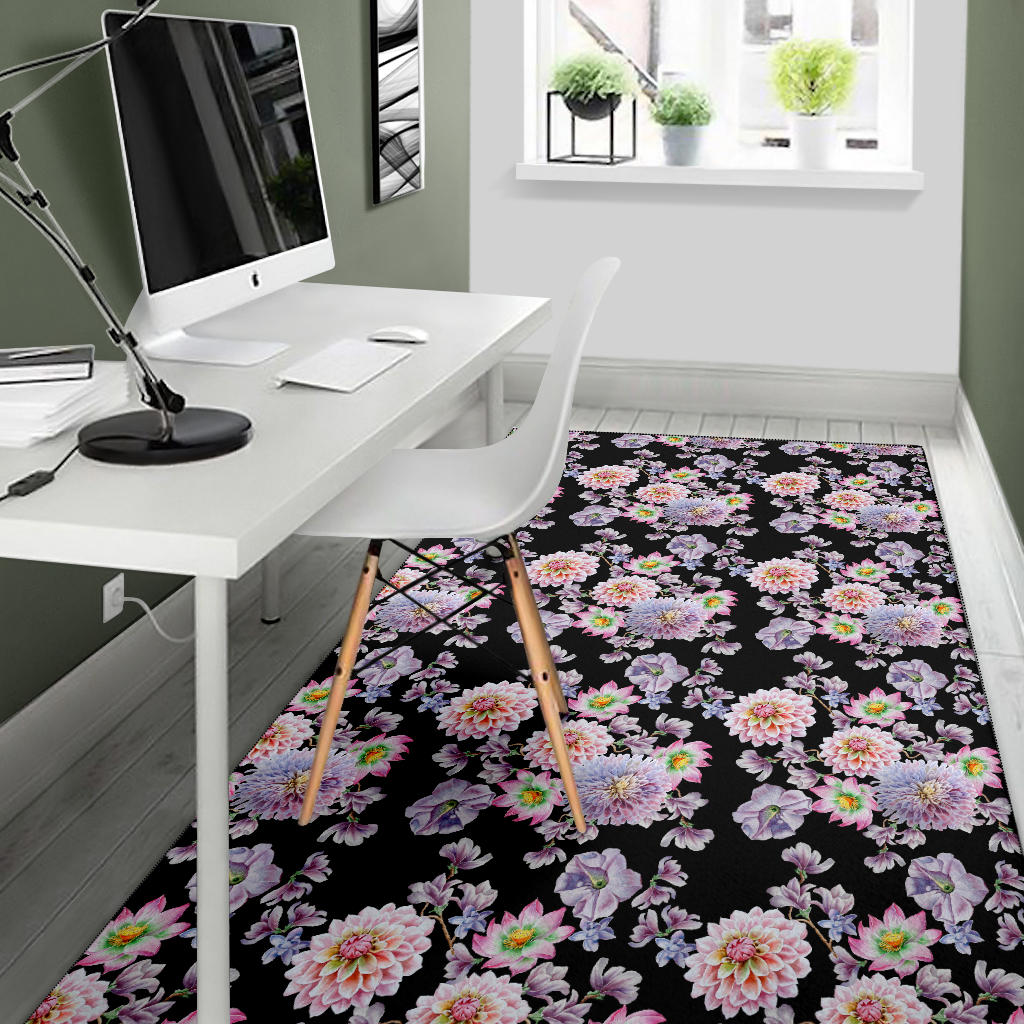 Dahlia Pattern Print Design DH012 Area Rugs