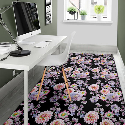 Dahlia Pattern Print Design DH012 Area Rugs