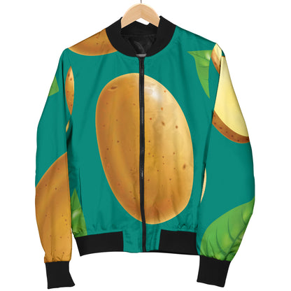 Potato Pattern Print Design A04 Women's Bomber Jacket