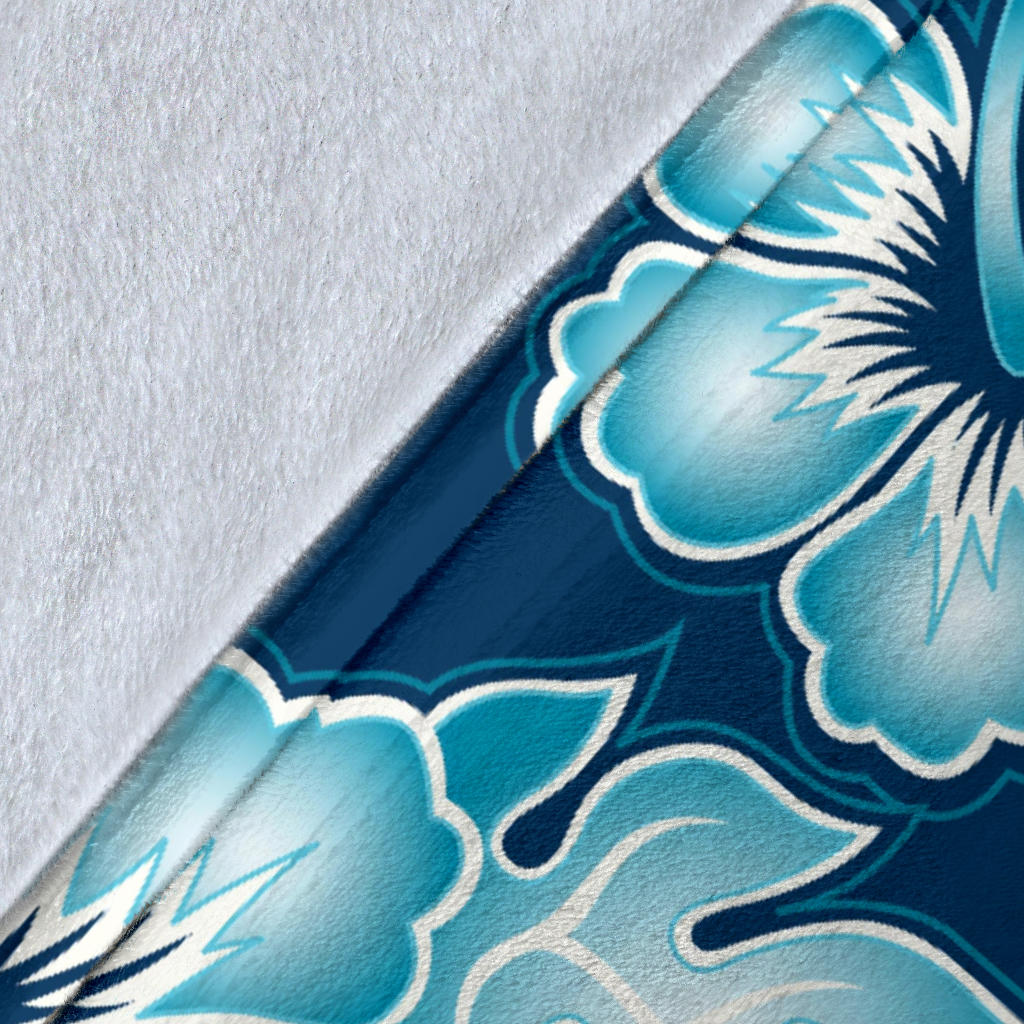 Blue Hibiscus Pattern Print Design HB011 Fleece Blanket