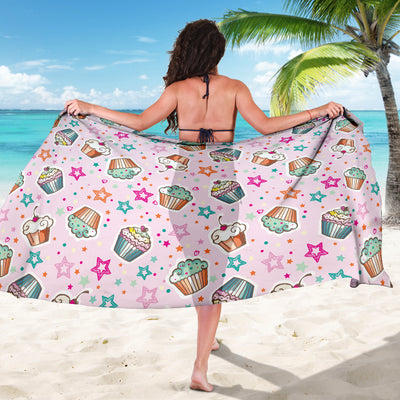 Cupcake Pattern Print Design CP03 Sarong Pareo Wrap