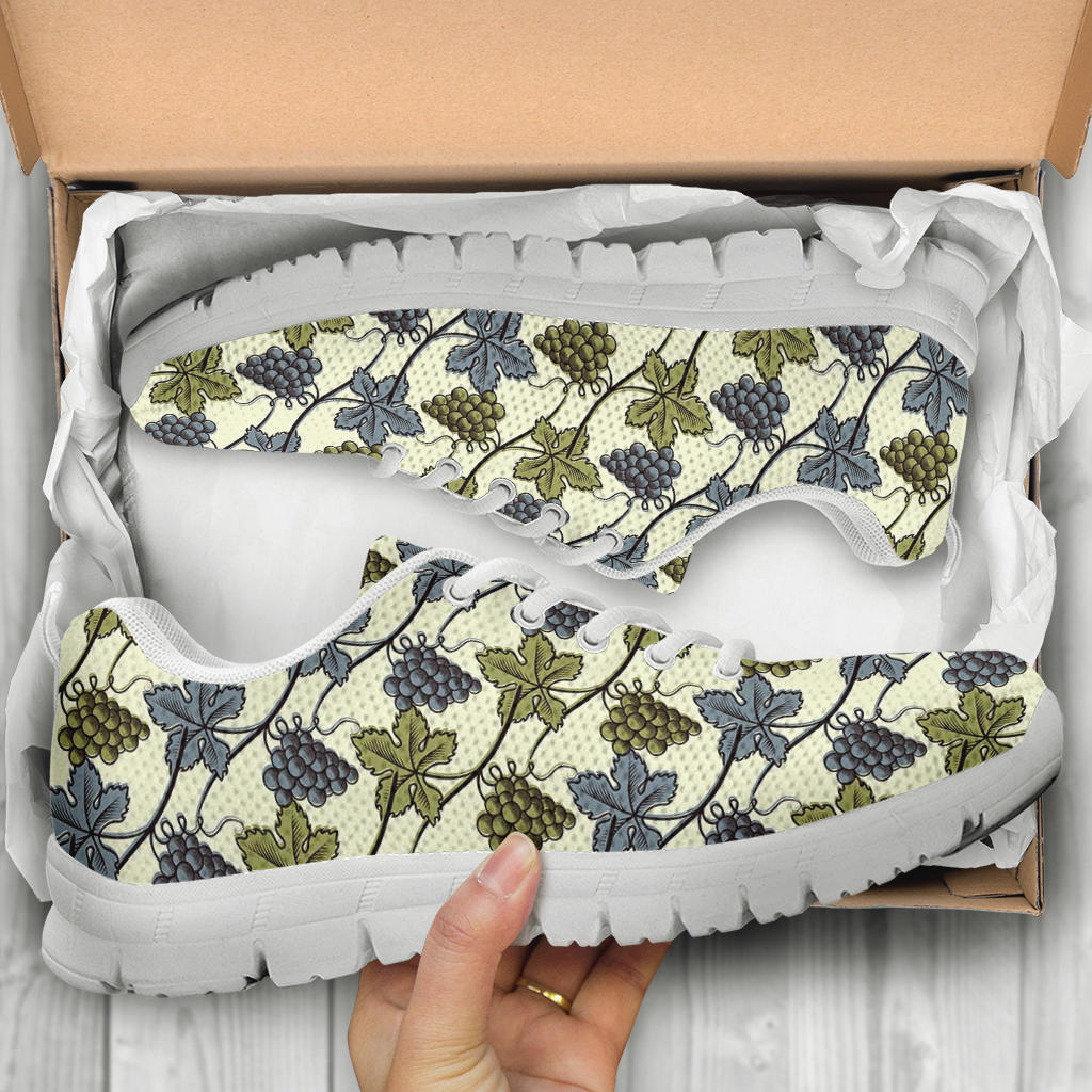 Grape Pattern Print Design GP03 Sneakers White Bottom Shoes