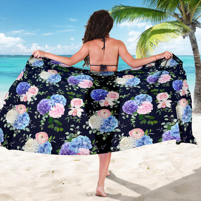 Hydrangea Pattern Print Design HD01 Sarong Pareo Wrap