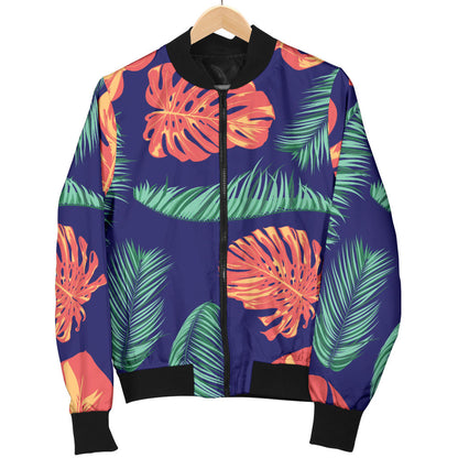 Palm Leaves Pattern Print Design PL011 Men Bomber Jacket