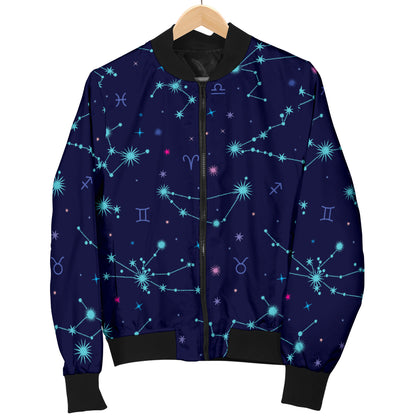 Constellation Pattern Print Design 01 Women's Bomber Jacket