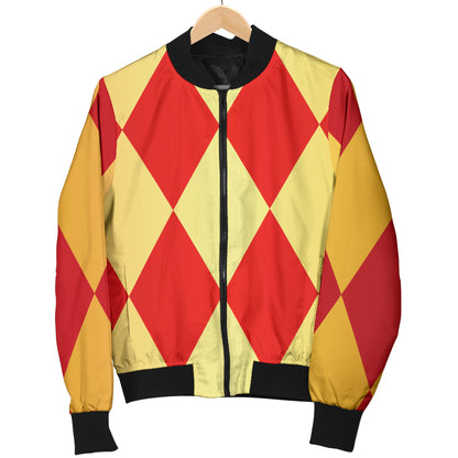 Harlequin Pattern Print Design 03 Women's Bomber Jacket