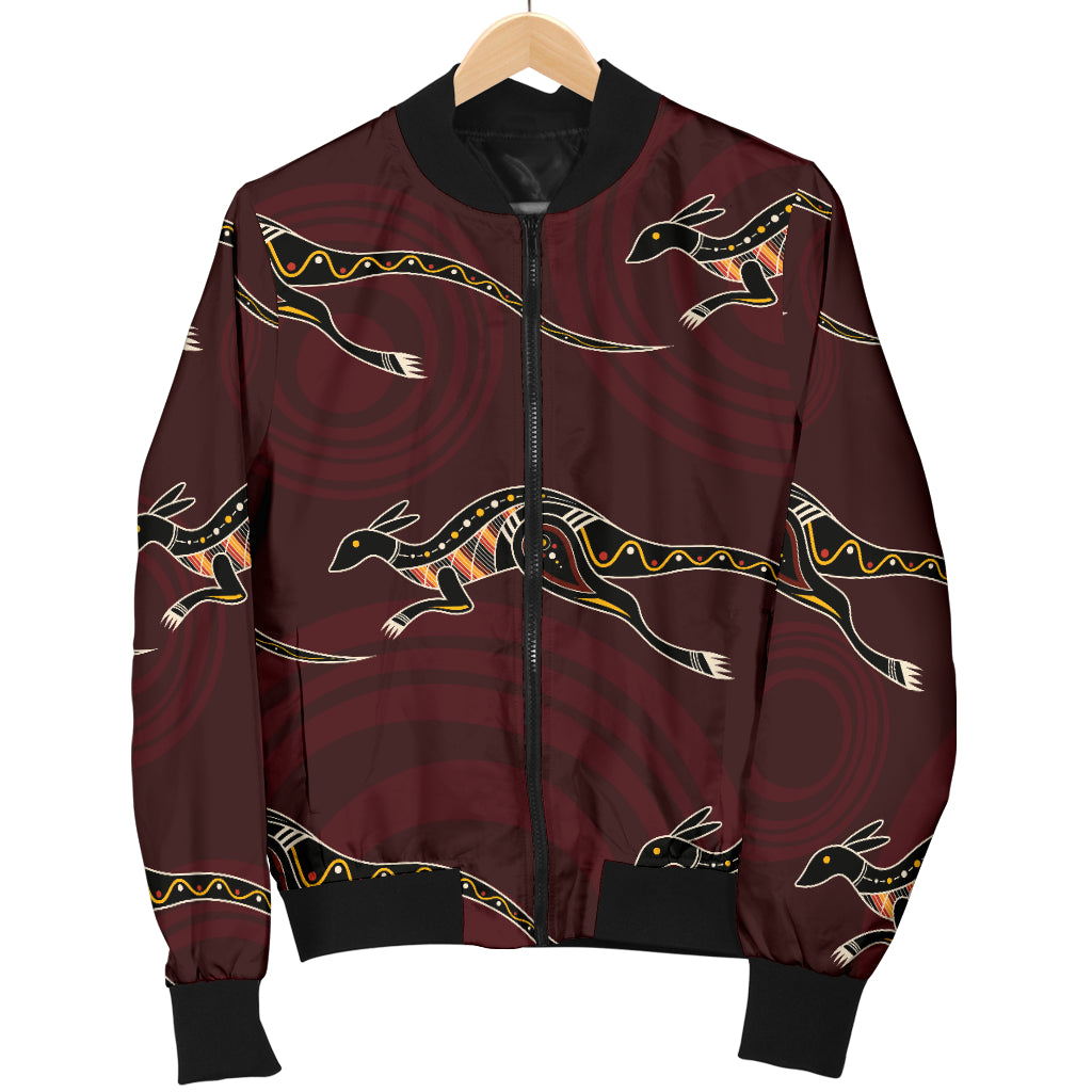 Kangaroos Pattern Print Design 05 Women's Bomber Jacket
