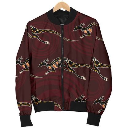 Kangaroos Pattern Print Design 05 Women's Bomber Jacket