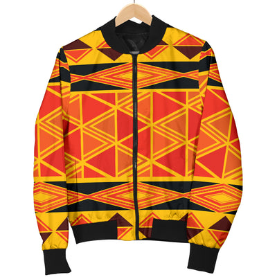 African Pattern Print Design 01 Women's Bomber Jacket