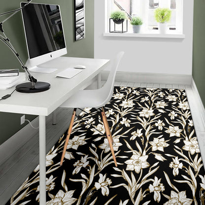 Daffodils Pattern Print Design DF06 Area Rugs