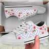 Cherry Blossom Pattern Print Design CB07 White Bottom Low Top Shoes