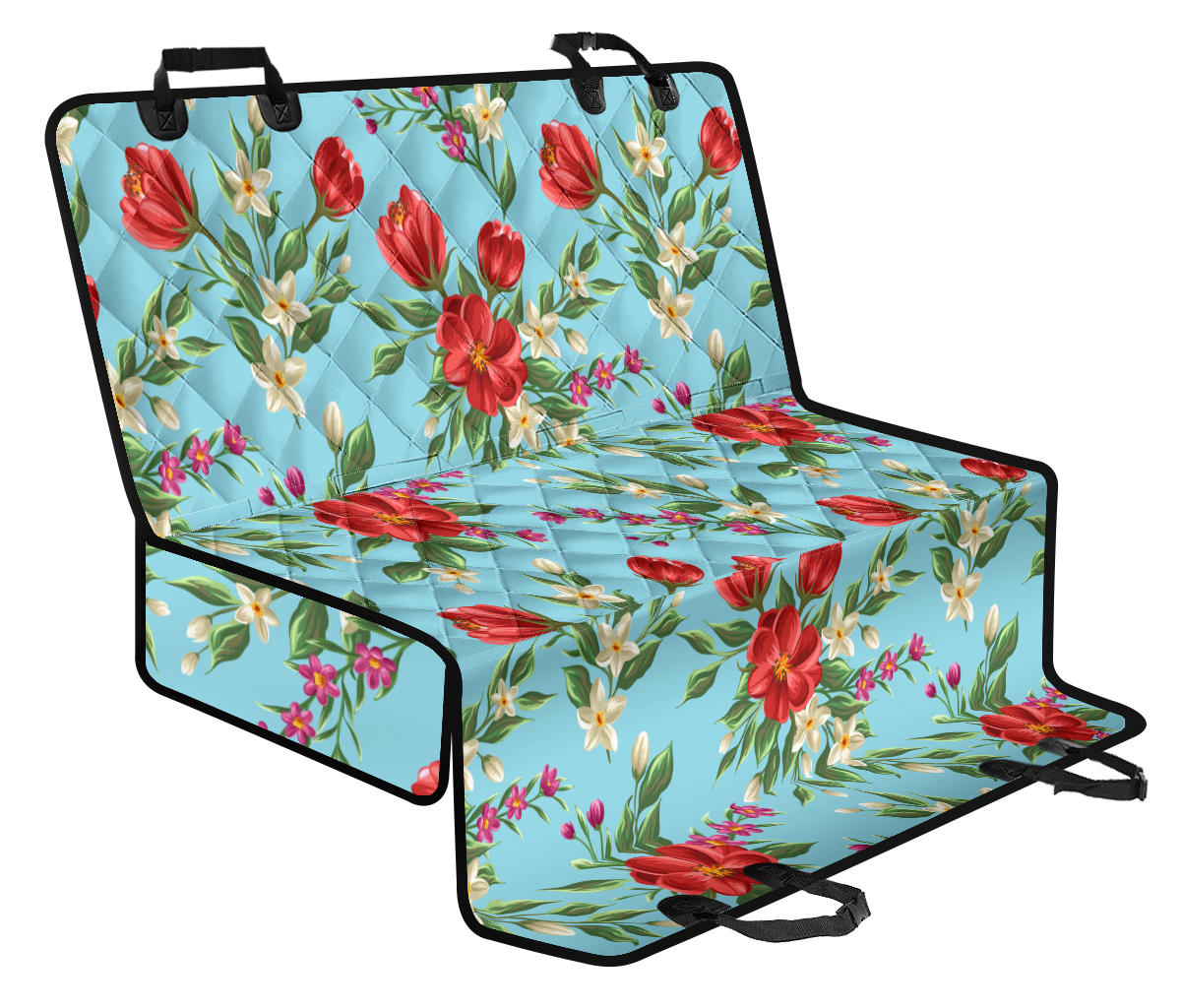 Summer Floral Pattern Print Design SF011 Rear Dog  Seat Cover