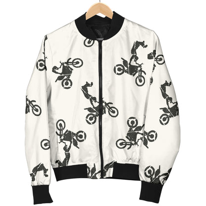 Motocross Pattern Print Design 03 Women's Bomber Jacket
