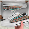 Tribal Aztec Indians pattern White Bottom Low Top Shoes