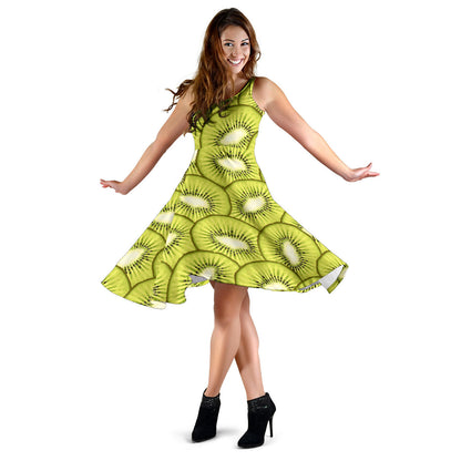 Kiwi Pattern Print Design KW07 Midi Dress