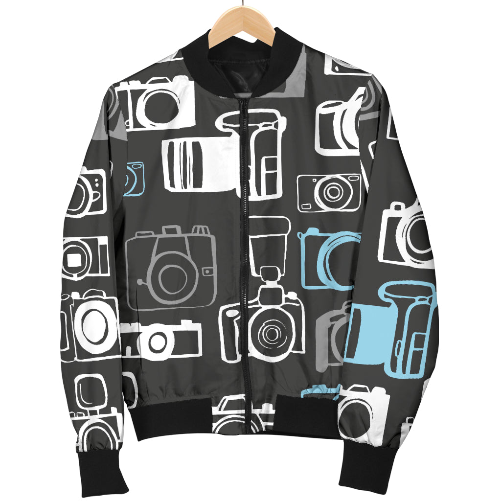 Camera Pattern Print Design 04 Women's Bomber Jacket