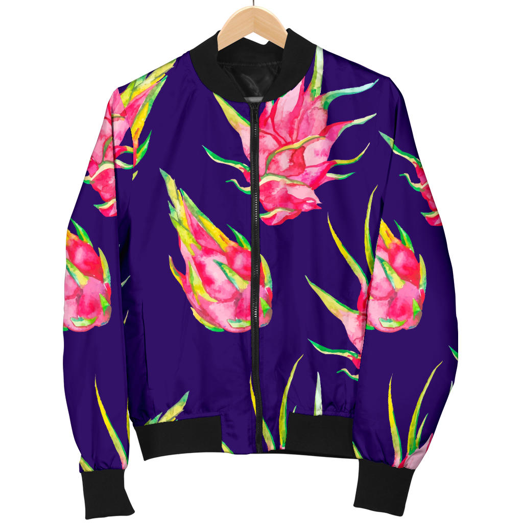 Dragonfruit Pattern Print Design DF02 Women Bomber Jacket