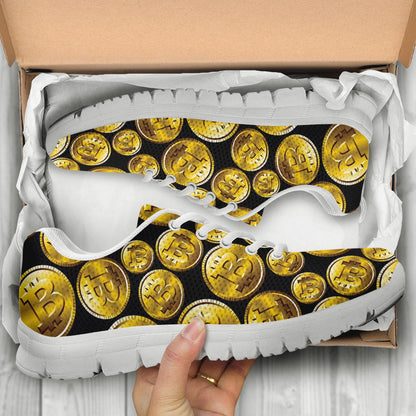Bitcoin Pattern Print Design DO05 Sneakers White Bottom Shoes