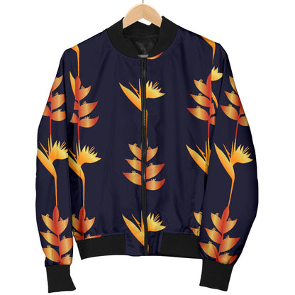 Heliconia Pattern Print Design HL06 Men Bomber Jacket