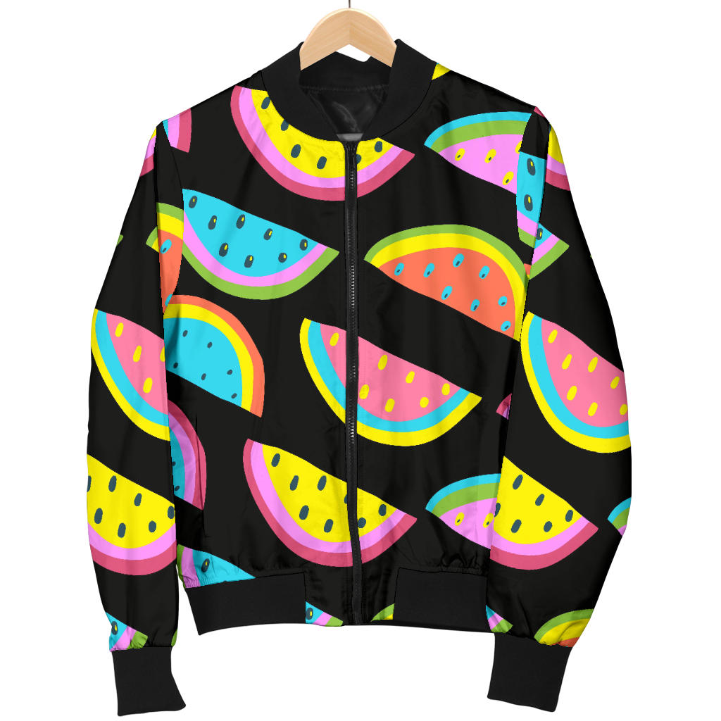 Watermelon Pattern Print Design WM08 Women Bomber Jacket