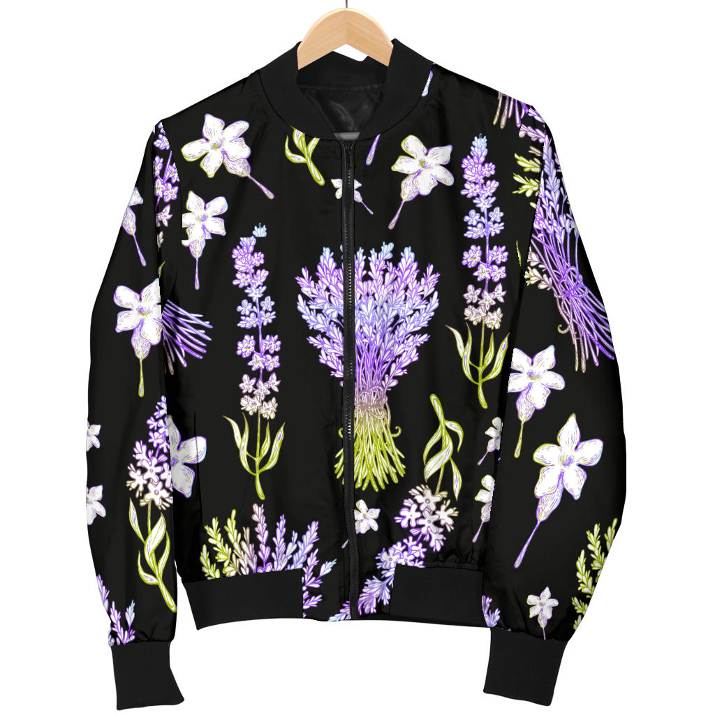 Lavender Pattern Print Design LV04 Men Bomber Jacket