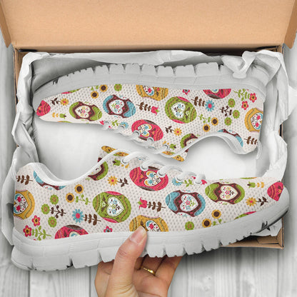Easter Eggs Pattern Print Design RB011 Sneakers White Bottom Shoes