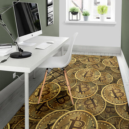 Bitcoin Pattern Print Design DO01 Area Rugs