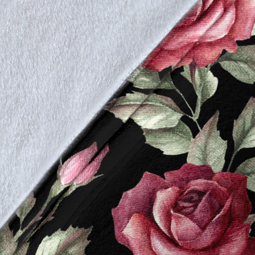 Rose Red Pink Pattern Print Design RO03 Fleece Blanket