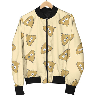 Poop Emoji Pattern Print Design A02 Women's Bomber Jacket