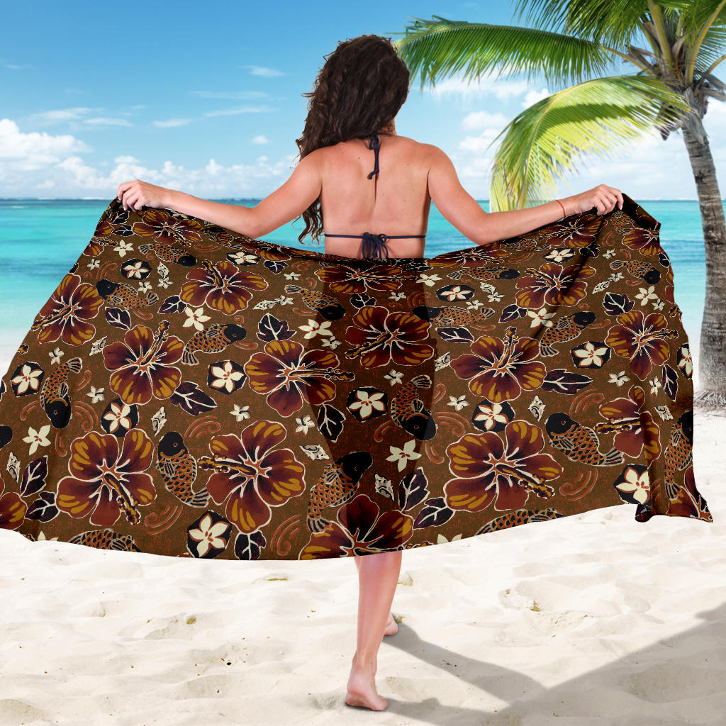 Hawaiian Themed Pattern Print Design H01 Sarong Pareo Wrap