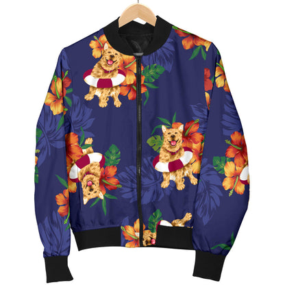 Hawaiian Themed Pattern Print Design H02 Women Bomber Jacket