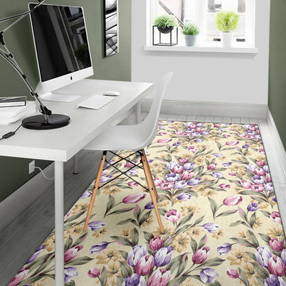 Tulip Pattern Print Design TP04 Area Rugs