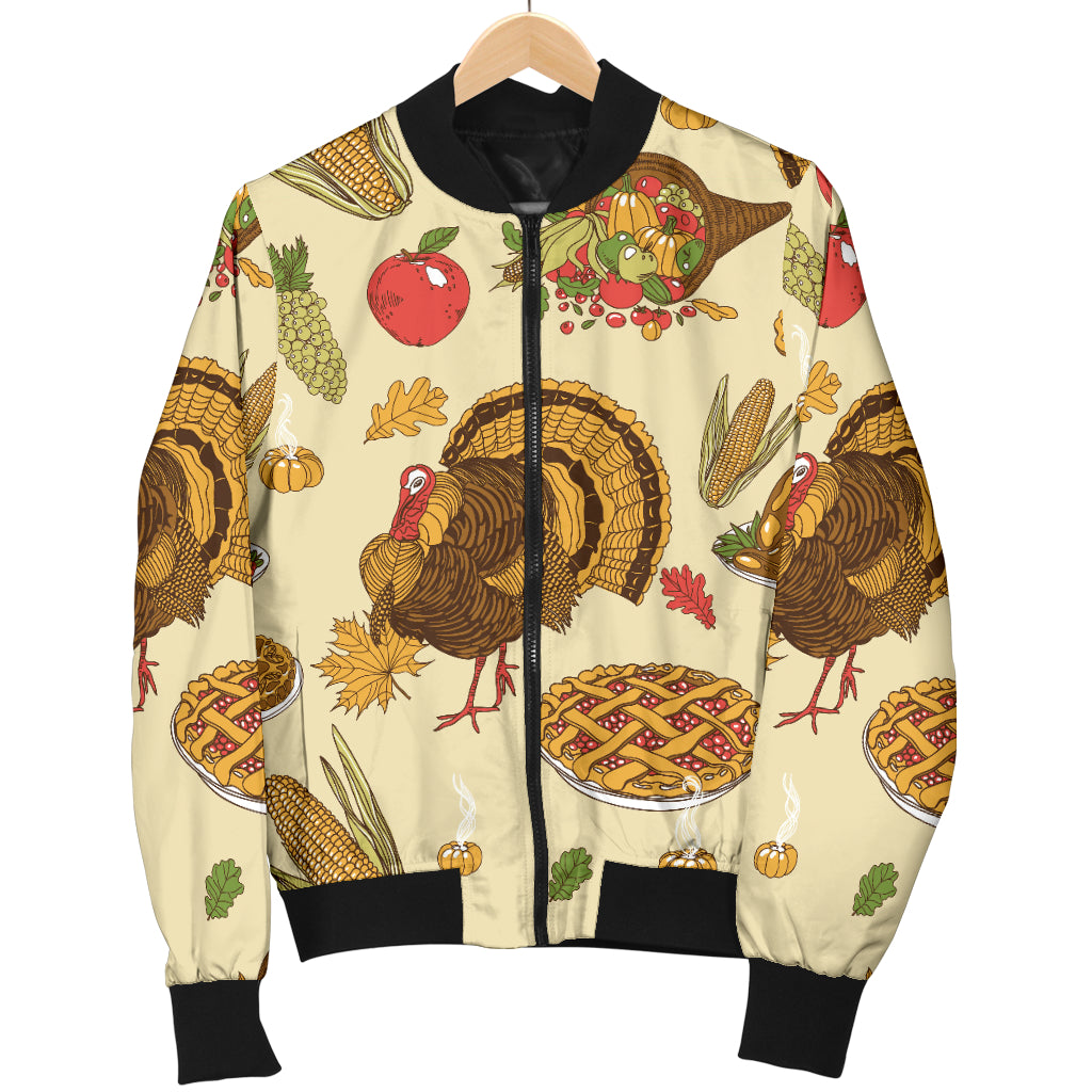 Turkey Pattern Print Design 02 Women's Bomber Jacket