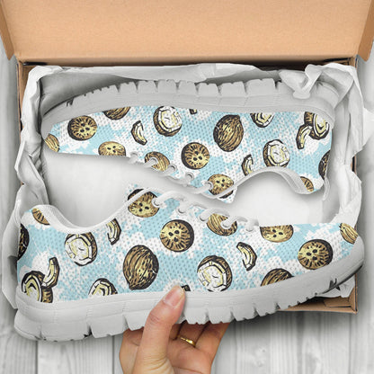 Coconut Pattern Print Design CN01 Sneakers White Bottom Shoes