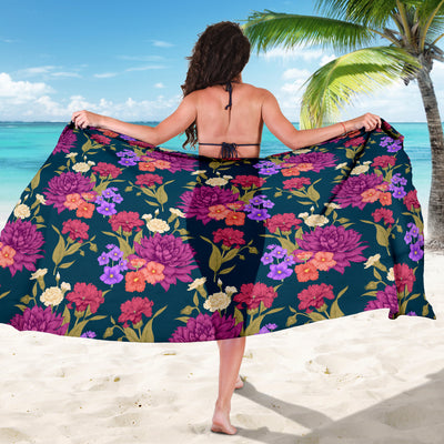 Dahlia Pattern Print Design DH01 Sarong Pareo Wrap