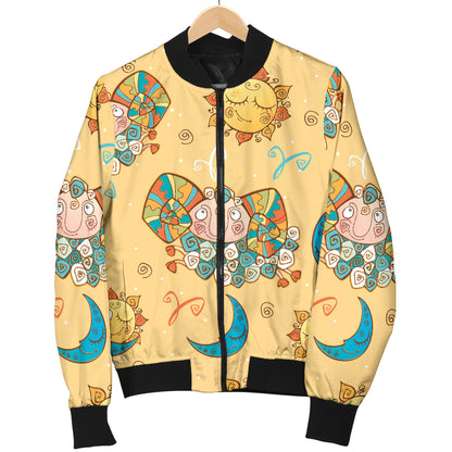 Aries Zodiac Pattern Print Design 03 Women's Bomber Jacket
