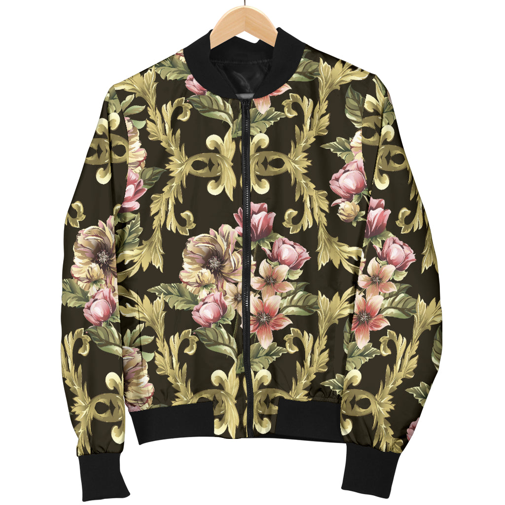 Baroque Pattern Print Design 02 Women's Bomber Jacket