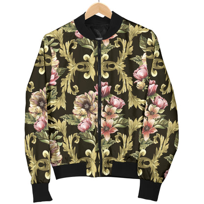 Baroque Pattern Print Design 02 Women's Bomber Jacket