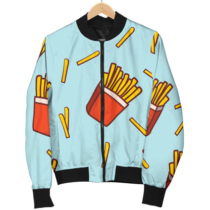 French Fried Pattern Print Design 02 Women's Bomber Jacket