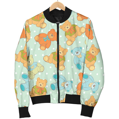 Bear Pattern Print Design 02 Women's Bomber Jacket