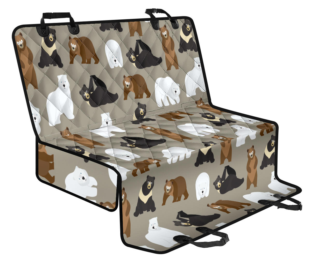 Bear Pattern Print Design BE03 Rear Dog  Seat Cover