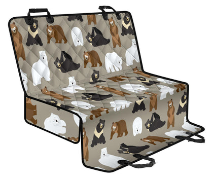 Bear Pattern Print Design BE03 Rear Dog  Seat Cover