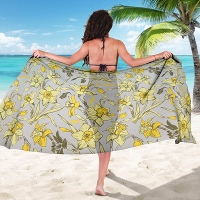 Daffodils Pattern Print Design DF05 Sarong Pareo Wrap