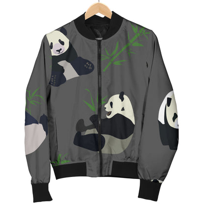 Panda Pattern Print Design A06 Women's Bomber Jacket