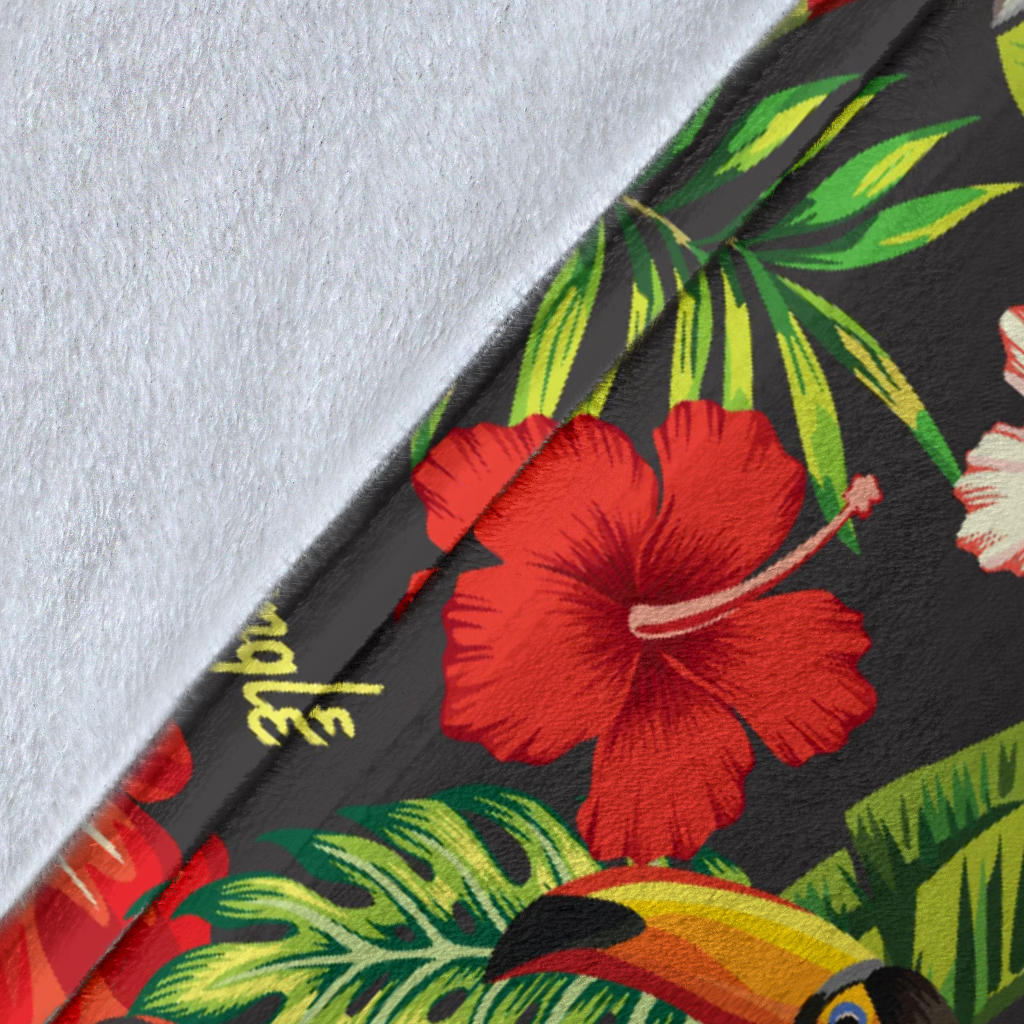 Tropical Flower Pattern Print Design TF04 Fleece Blanket