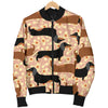 Dachshund Pattern Print Design 011 Women's Bomber Jacket