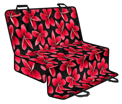Red Plumeria Pattern Print Design PM025 Rear Dog  Seat Cover