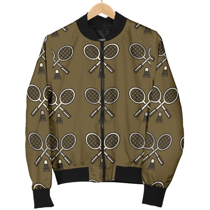 Badminton Pattern Print Design 07 Women's Bomber Jacket