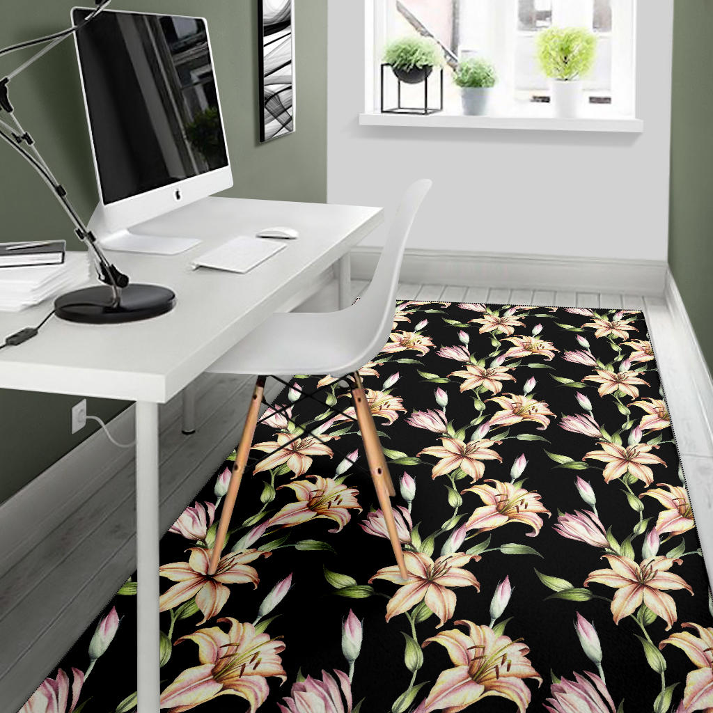 Lily Pattern Print Design LY05 Area Rugs