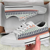 Tribal Aztec vintage pattern White Bottom Low Top Shoes